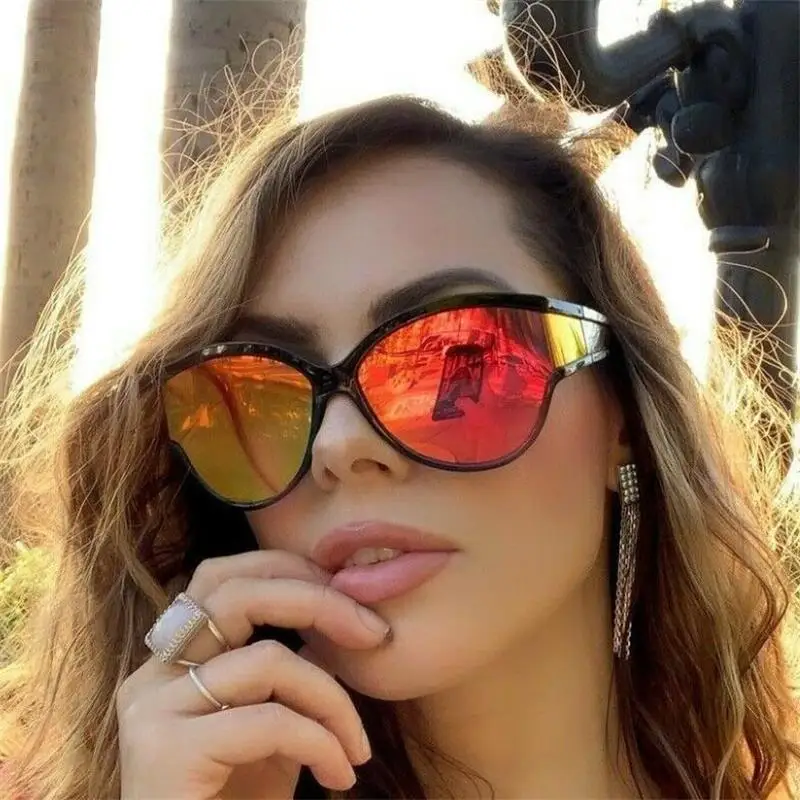 Большие черные солнцезащитные очки Cateye 2019 Роскошные оттенки женские винтажные