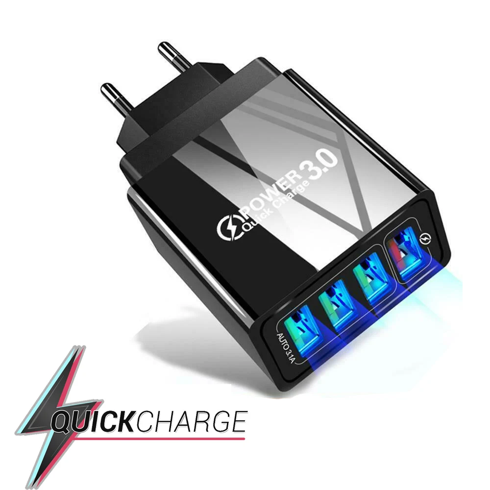 Быстрая мобильная зарядка зарядное устройство с USB-разъемом 4 выхода 3 0 micro USB или