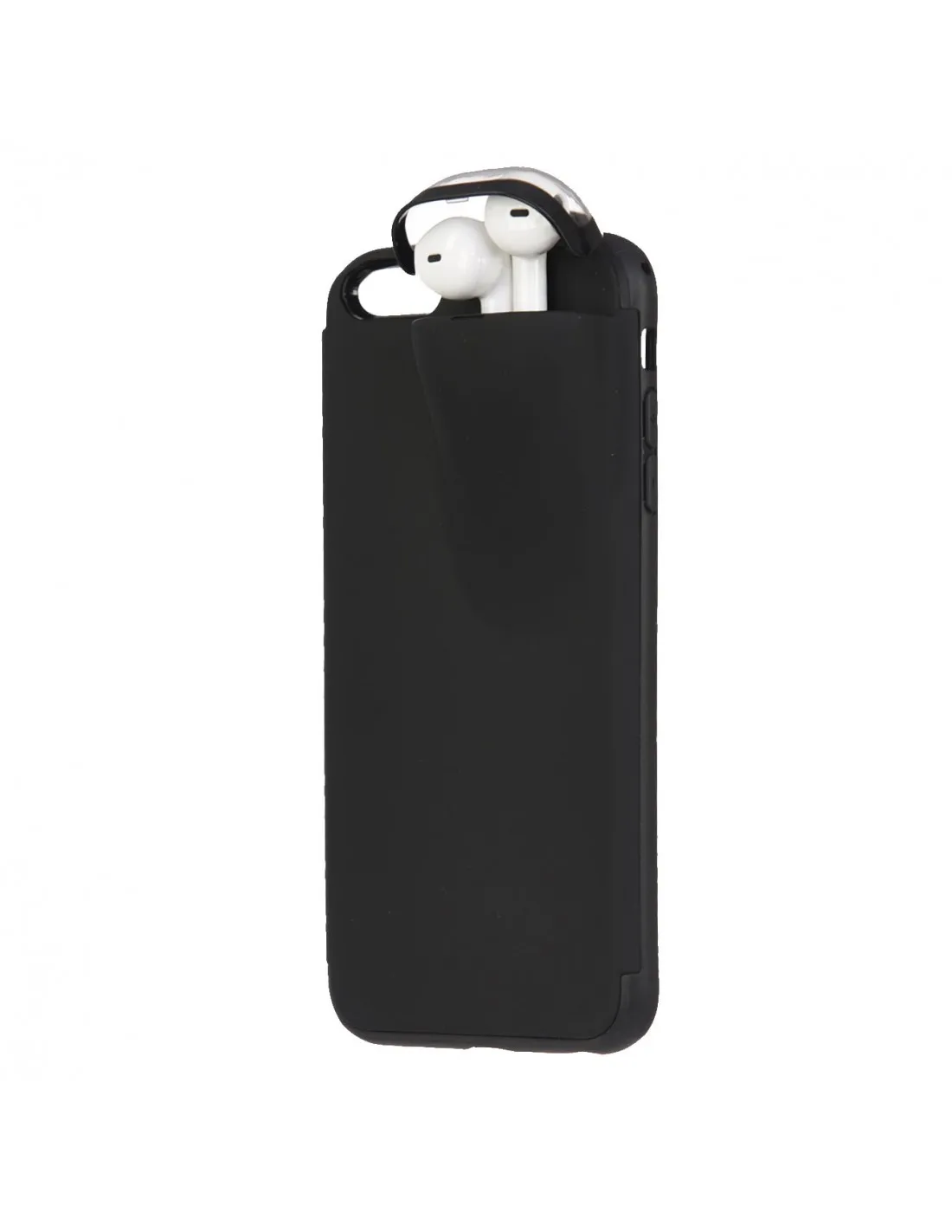 Black headphone Holder case for iPhone 8 Plus