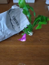 Plantas artificiales subacuáticas decoración de Acuarios y Peceras, decoraciones de visualización de césped verde y morado de 37CM