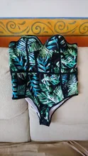 One-Piece Swimsuit Beachwear Print Ruffle Push-Up Female Summer Sexy New Women