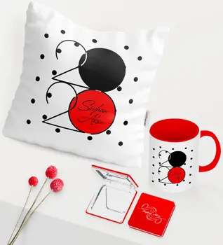 

Personalized Christmas 2020 Themed Red Mug Mirror Pillow Set