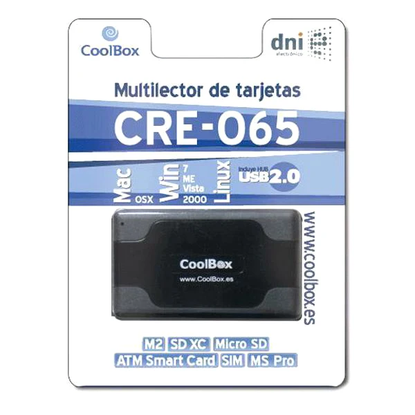 Считыватель смарт-карт CoolBox CRE-065 USB 2,0 черный