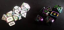 Juego de dados de Metal para Rpg, juegos de mesa de dado sólido poliédrico, Digital de aleación de Zinc, dados D y D, 7 Uds., D4, D6, D8, D10, D, %, D12, D20, Dnd, dados