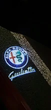 2 uds nueva moda LED COCHE Luz de bienvenida para puerta de proyector de logotipo para Alfa Romeo Giulia Giulietta Mito Stelvio Brera 147 de 156 GT 159