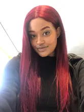 Remyblue-pelucas de cabello humano con encaje frontal 13x1, 99J, cabello humano malayo liso, Remy, prearrancado, 28 pulgadas