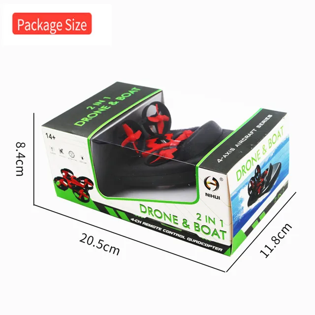 2.4G 4 CH RC Mini Quadcopter Altitude Hold Headless Mode 3 in 1 Sea Land Air Flight 4-Axis Drone Boat RC Helicopter Aircrafts 6