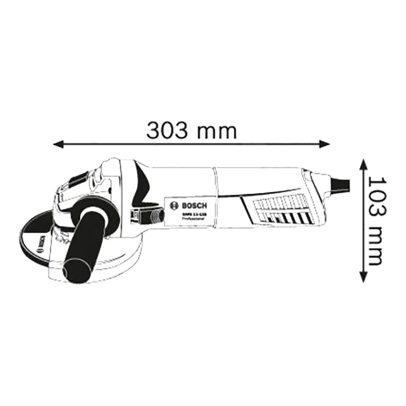 Машина шлифовальная угловая Bosch GWS11-125 (Мощность 1100 Вт, диск 125 мм, 11500 об/мин холостого хода, блокировка кнопки включения)