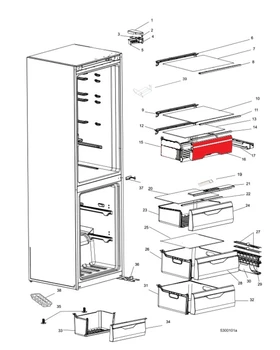 

Drawer panel, for refrigerator Ariston, code c00385513