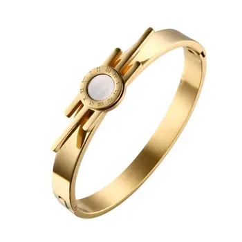 

Angemiel Gold Color Pearlescent Quartz Gemstone ÇelikBayanBileklik