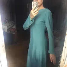 Satin Dress Mid-Long Femme Robe Long-Sleeve WOTWOY Elegant Women Vestidos Cotton Solid