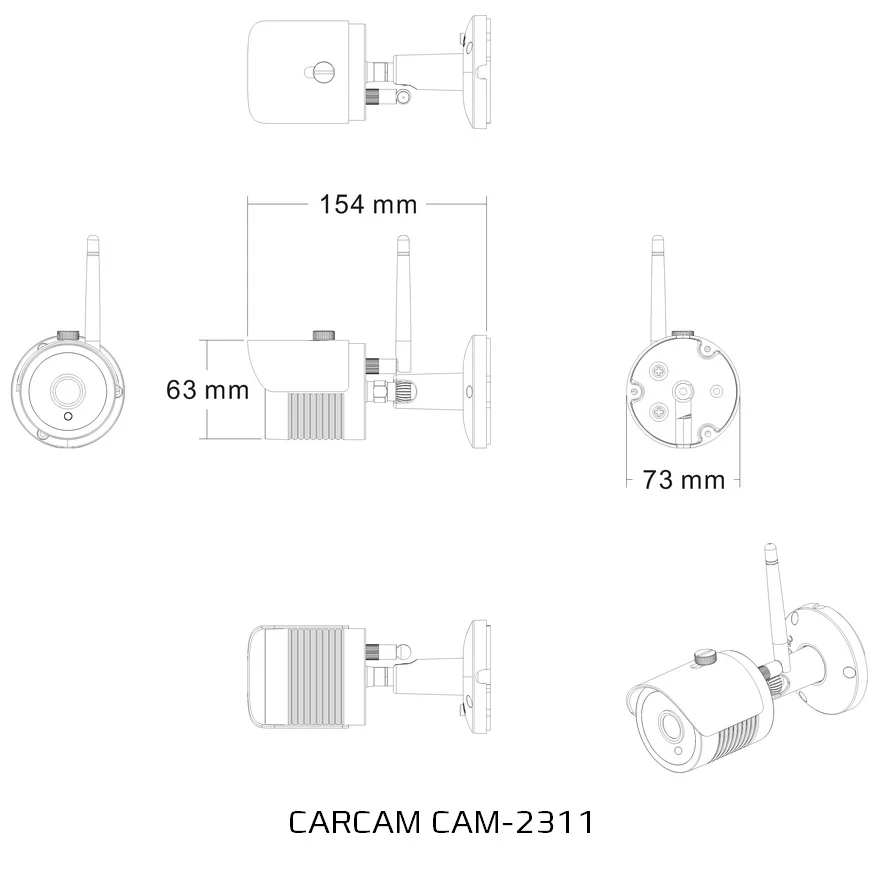 Комплект видеонаблюдения CARCAM KIT-1080/2 на 2 Wi-Fi камеры Full HD