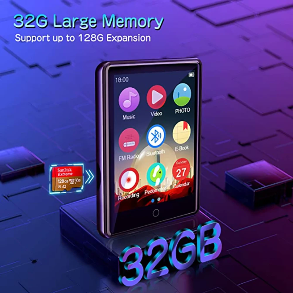 MP3 player Bluetooth 5.0 Music Player2.4 inch