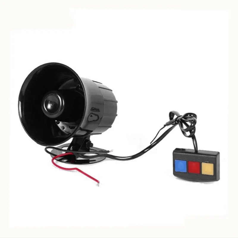 12V Car Motocycle 3 Tone Siren Loud Auto Horn Loudspeaker Electric Ambulance Alarm Sound Speakers 110dB Universal Car Siren Horn Motorcycle Horn