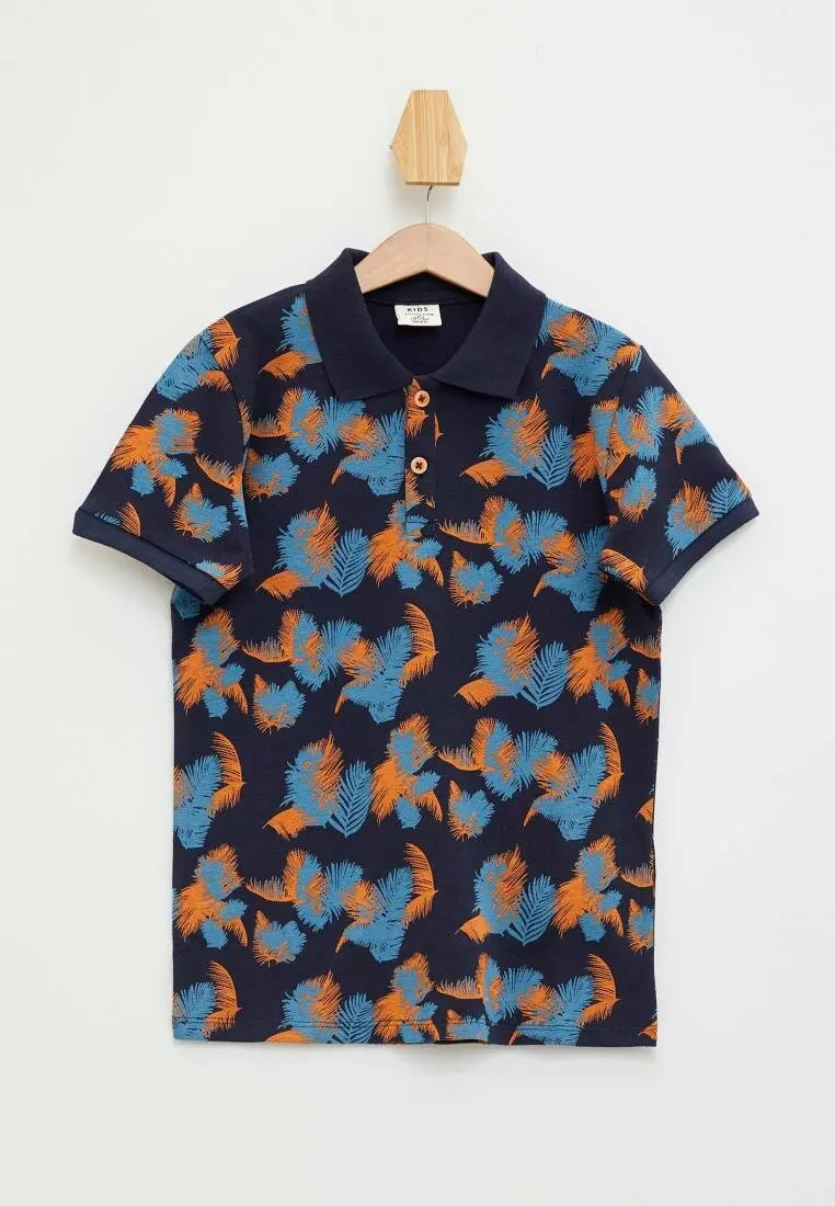 

DeFacto Summer Kids Fashion T-Shirt Boy Lapel Casual Print Pattern Short Sleeves Boys Loose Tops Sport New - M2999A619HS