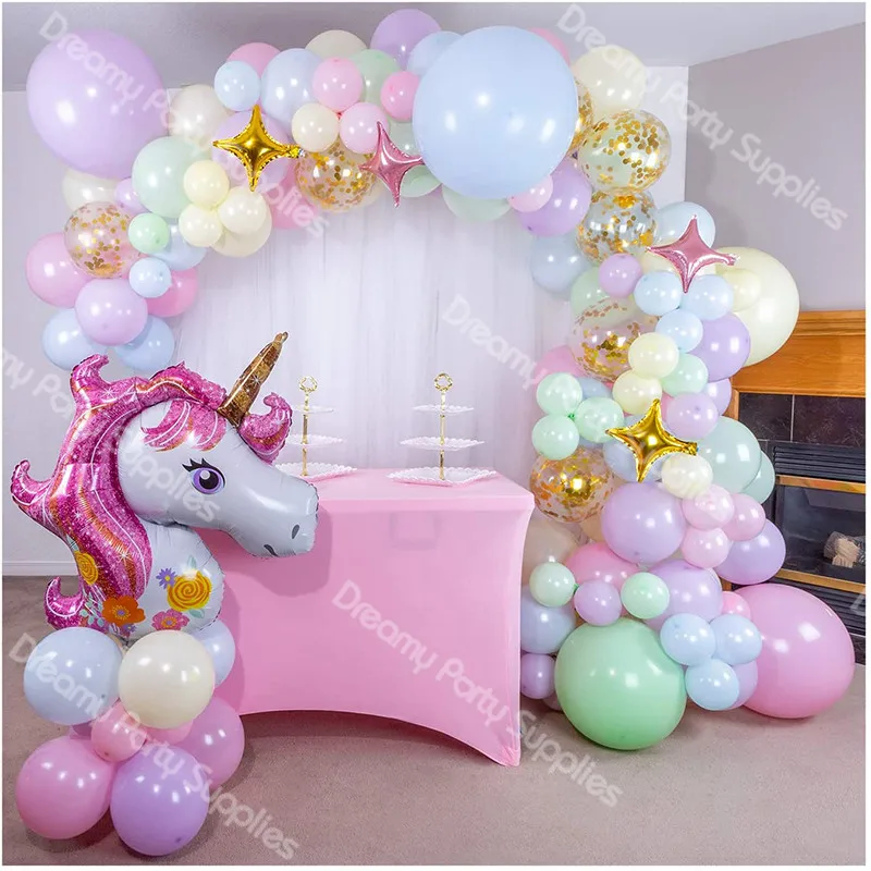

132pcs Union Balloons Garland Maca Pastel Balloon Decorations Birthday Girl Globos De Cumpleaños Arch Party Decor Supplies