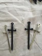 Colgante de espada de 55x16mm, 10 Uds., fabricación de joyas, colores de plata antigua, Color bronce antiguo, negro