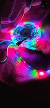 Tira de Luces Led RGB 5050 DC 12V IP20, lazo cinta Flexible diodo Bluetooth WIFI IR mando a distancia adaptador
