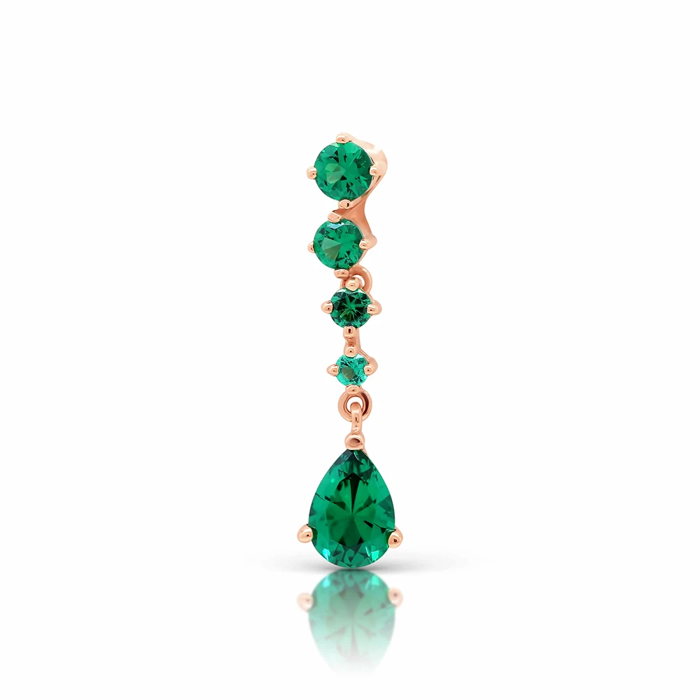 Gold pendant with emerald VALTERA 585 sterling silver