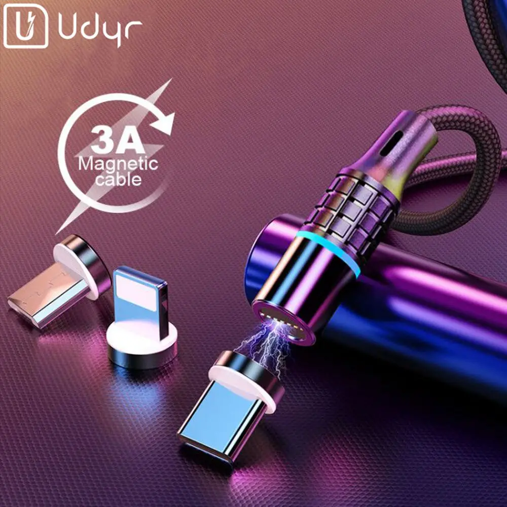 

Udyr 1m 2m Magnetic Cable LED Micro usb Type C Magnetic usb Charging Cable For iPhone X 7 8 XS Max XR Huawei Samsung xiaomi LG