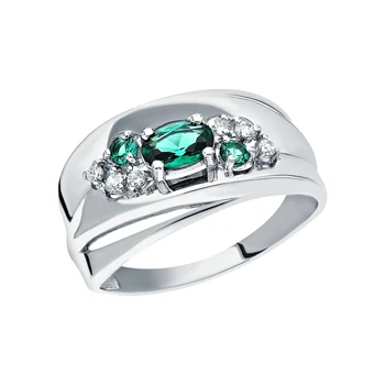 

Silver ring with nanocrystal and cubic zirconia sunlight sample 925