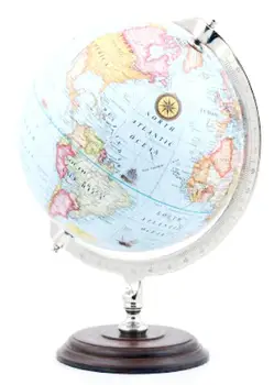 

Blue Rotating Earth Globe - 10 Inch Decorative World Map