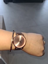 La Rosa Oro 1 Set pulsera reloj del cuarzo de Japón creativo diseño impermeable de malla de acero inoxidable relojes reloj femenino