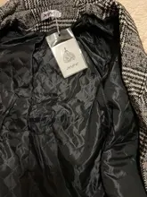 Plaid Coat Pocket-Jackets Cashmere Autumn Winter Long Women Outwear Warm Thickness Casual