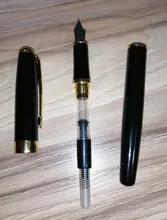 Baoer 388 de alta calidad regalo de negocios metal negro dorado estudiante pluma estilográfica, papelería de oficina material escolar