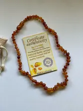 HAOHUPO-collar de ámbar Natural clásico para bebé, certificado de autenticidad, piedra de ámbar del Caribe auténtica, collar para niño, regalo para bebé, 14 colores