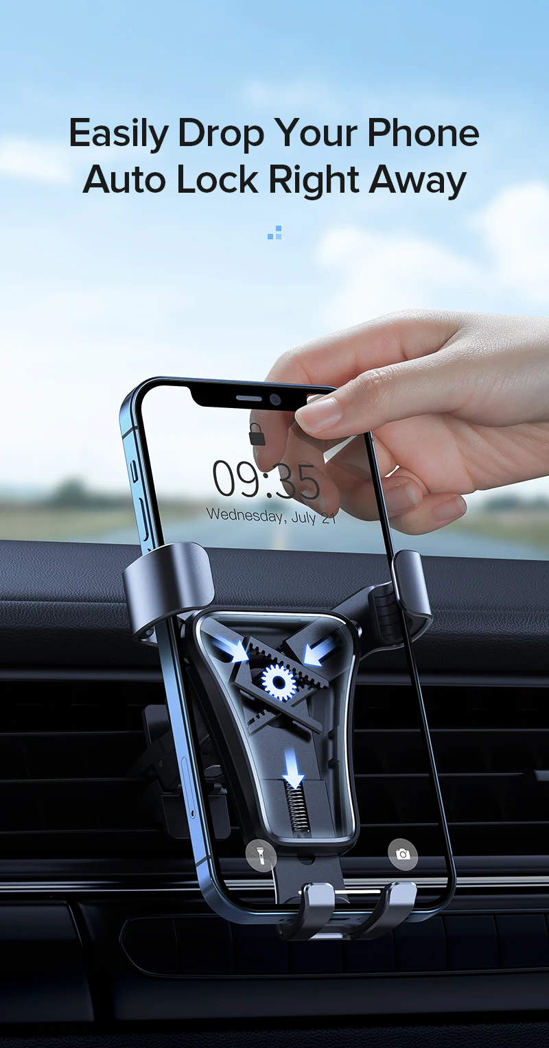 mobile holder INIU Gravity Car Holder For Phone Air Vent Mount Mobile Stand GPS Support For iPhone 13 12 11 Pro Max Huawei Xiaomi Samsung S21 cell phone stand