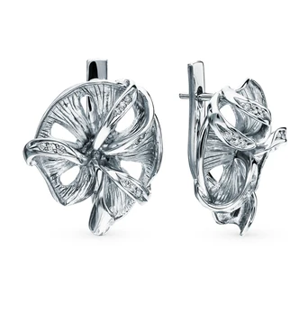 

Silver earrings with cubic zirconia sunlight sample 925
