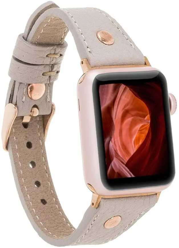 Bouletta Apple Watch Deri Kordon 38-40mm Slim RoseGold Trok ERC3 Bej | Наручные часы