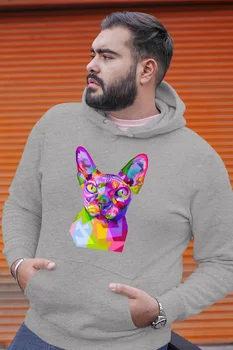 

Angemiel Wear Colorful Pharaoh Cat Gray Men 'S Hooded Sweatshirt
