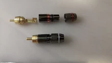 Conector RCA chapado en oro, adaptador de enchufe macho de vídeo/conector de Cable de Audio, 6mm, negro y rojo, superrápido, 2 uds./1 par