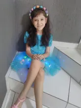 LED brillante luz niños niñas faldas Tutu de princesa niños boda fiesta de baile minifalda traje cosplay led ropa