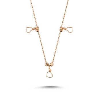 

KUTAYDAN Heart Patterned Sterling Dangle Pendant 925 Sterling Silver