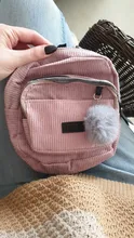 Mini mochila de pana para mujer, Bolso pequeño cruzado de tela suave a rayas para adolescentes, bolso de hombro para teléfono