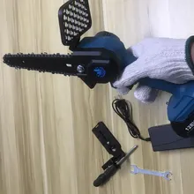 Minisierra eléctrica de 18V para árboles frutales, herramientas de carpintería para jardín, 1200W, con batería, cortadores de madera de mano, 6 pulgadas, más nueva