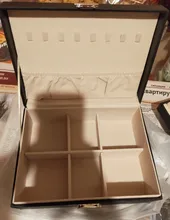 Caja de cuero para joyería de doble capa, caja de almacenamiento de ornamento para pendientes y pendientes, joyero grande multifunción, novedad