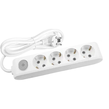 

PnpnElectrıc Viko White With 4 Switches and Grounded Terminals Child Protection Group Socket 3mt 1P + N + GND plastic Portable Use