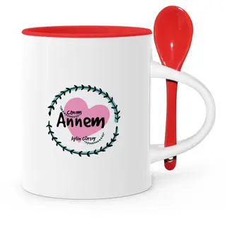 

Personalized Dear Mom Red Spoon Mug Cup-10