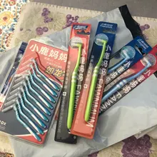 Fawnmum-cepillo de dientes de ortodoncia, corrector suave de cabeza plana y puntiaguda, limpieza de los dientes, higiene bucal, 1 Uds.