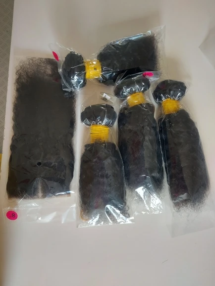 Brazilian Tight Afro Kinky Curly Bundles With Closure photo review