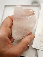 Rodillo de cuarzo rosa natural para masaje facial, rodillo para masaje facial con piedra de jade natural, adelgazante, eliminación de arrugas en cara y barbilla, herramienta para el cuidado de la belleza