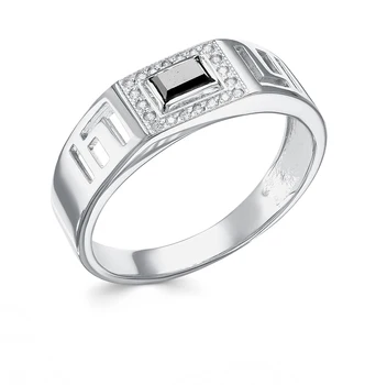 

Silver ring with onyx and cubic zirconia sunlight sample 925