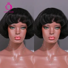 Оли черный косплей парик с челкой яки прямые Грибная голова короткие парики для женщин высокая температура Stnthetic волос нет кружева парик