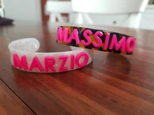 Pulsera ajustada de acetato de celulosa con iniciales de nombre, brazalete personalizado, regalo personalizado