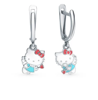 

Silver earrings with enamel sunlight