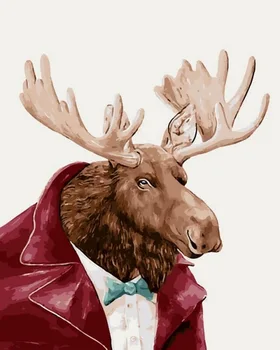 

Painting by Numbers Premium: Moose on party